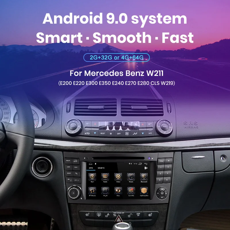 Clearance Junsun for Mercedes Benz E-class W211 E300 CLS/W219 Car Multimedia Player Radio GPS 2 din DVD 4G+64G Android 9.0 carplay DSP 1