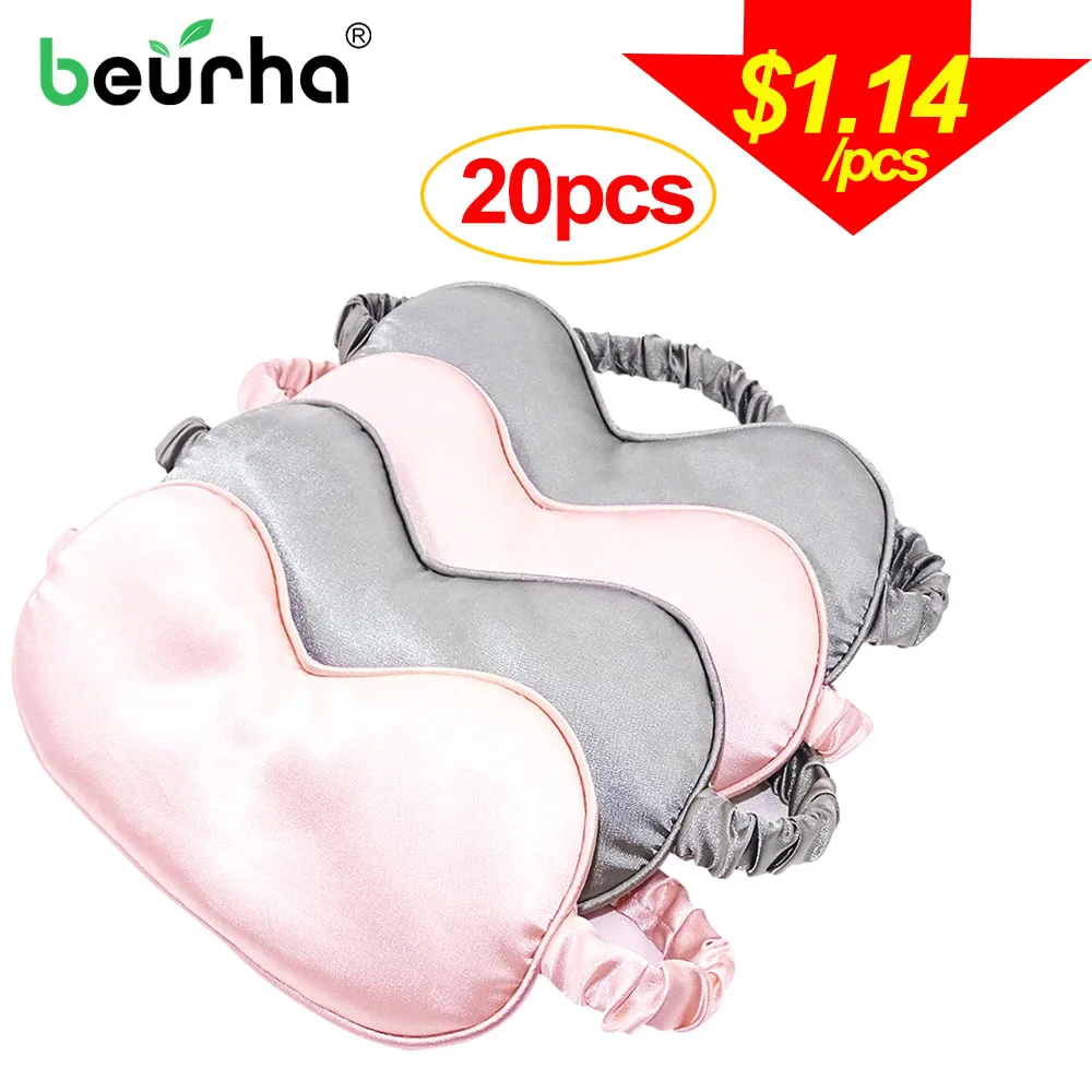 

20pcs wholesale Price Sleep Mask 100% 3D Silk Natural Sleeping Eye Mask Eyeshade Cover Shade Eye Patch Soft Portable Blindfold