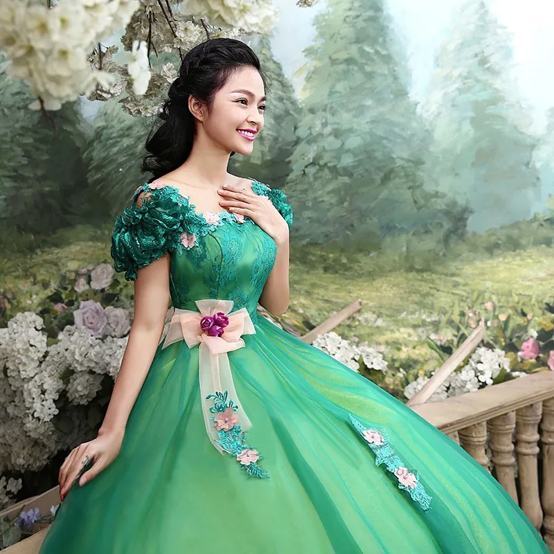 Chic Appliques Beads Green Quinceanera Dresses Puffy A Line Off Shoulder Long Sweet 16 Prom Dress Party Vestidos De 15 Anos