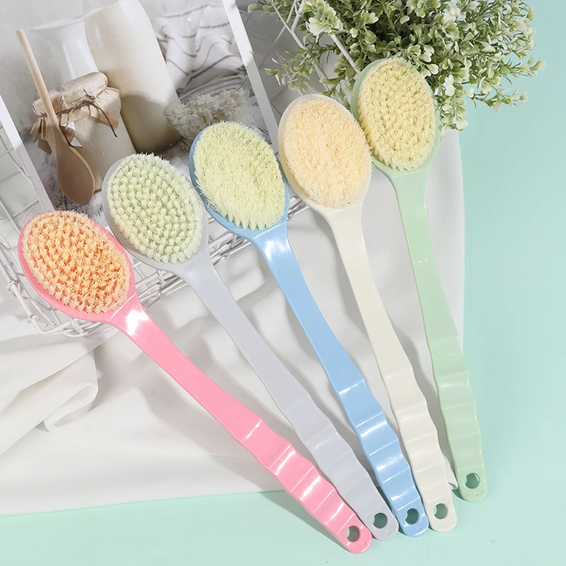 

Bath Brush Back Body Bath Shower Sponge Scrubber Brushes With Handle Exfoliating Scrub Skin Massager Exfoliation Bathroom Brush
