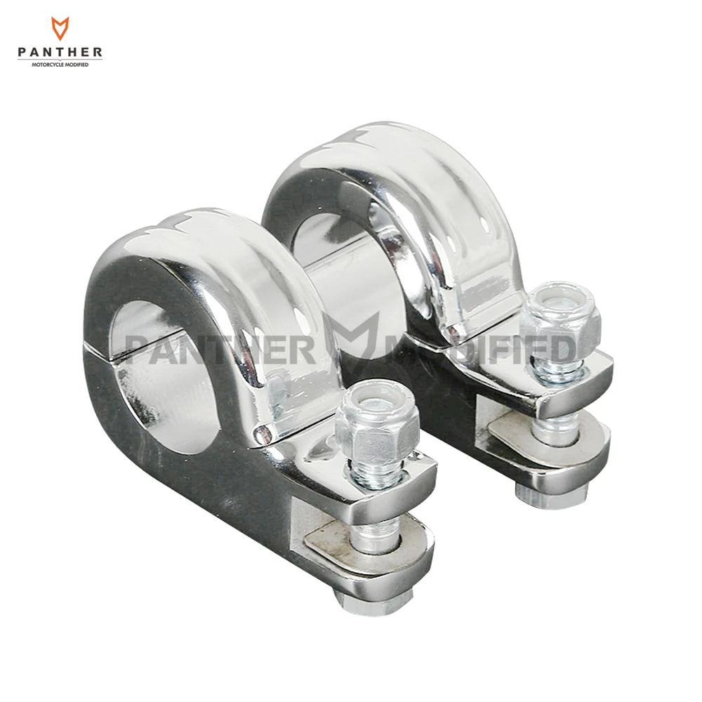 Хромированный мотоциклетный чехол для ног Moto Foot Peg P-Clamp монтажный комплект для Harley защита двигателя 1 1/" 32 мм шоссейный бар