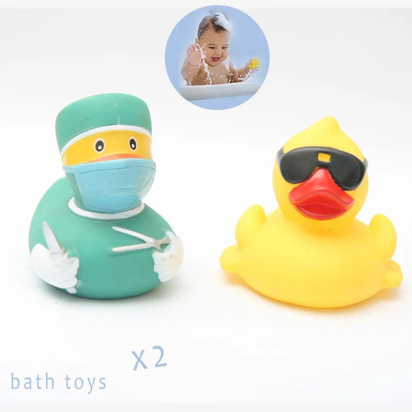 2 шт. зеленая игрушка для ванны в форме доктора милая детская резиновая животных