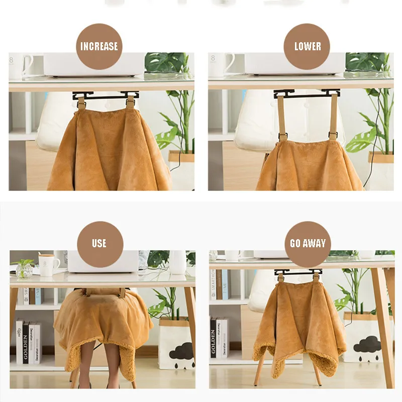 Soft Heated Shawl Electric Warming Heating Blanket USB Powered Winter Pad Portable with Slots FP8