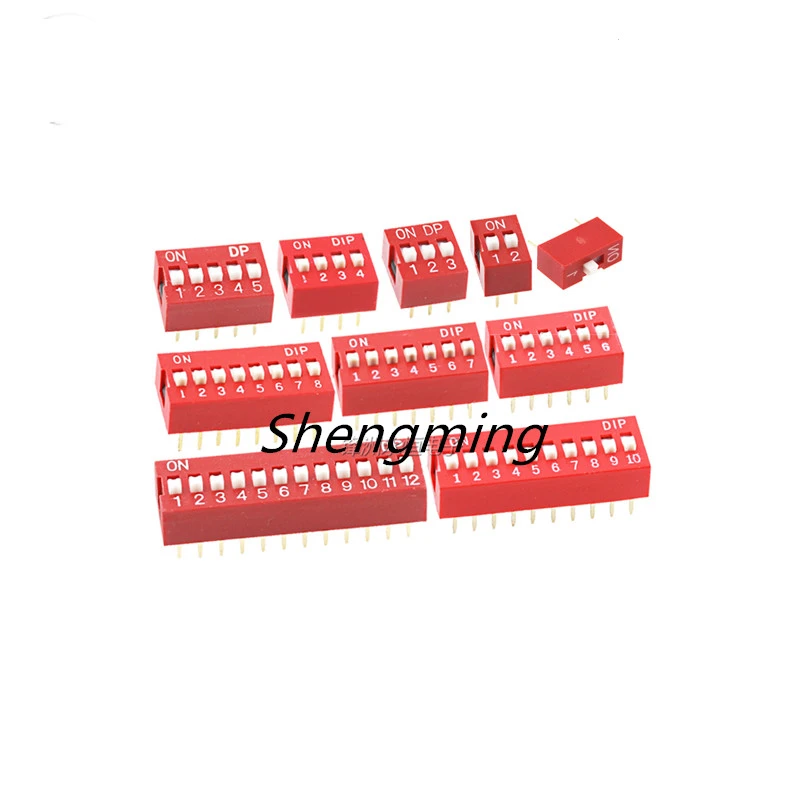 10Pcs Red 2.54mm Pitch Switch Ways Slide Type DIP 12 position 