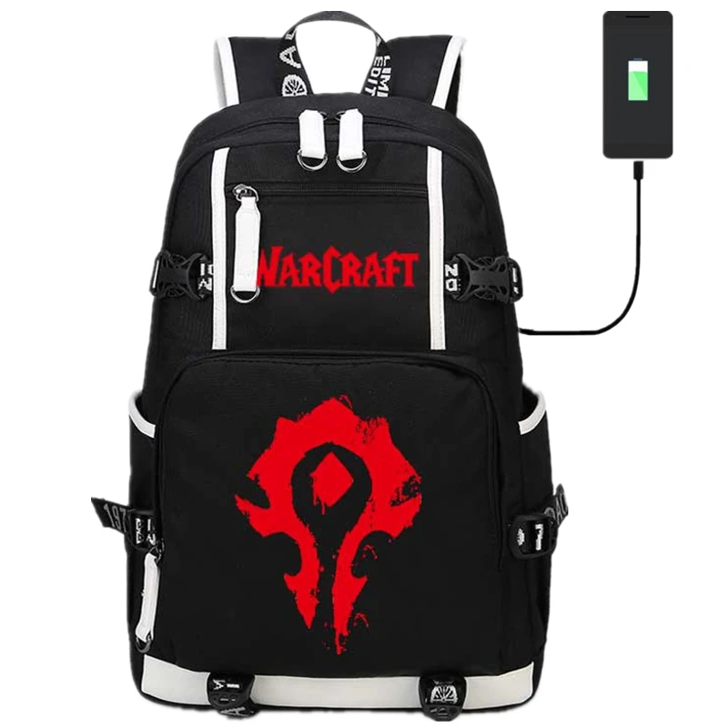 Игры World of Альянс Horde USB Порты и разъёмы рюкзак сумка световой ноутбук школьная