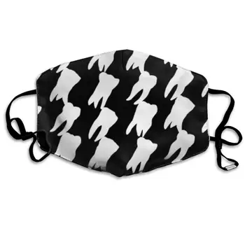 

Toothy Houndstooth Washable Reusable Mask, Cotton Anti Dust Half Face Mouth Mask For Kids Teens Men Women With Adjustable Ear