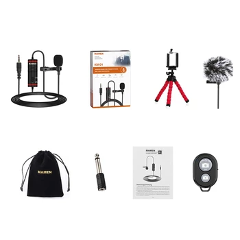 

MAMEN 3.5mm Audio Video Record Lavalier Clip Microphone for iPhone Android Mac Vlog Mic for DSLR Camcorder Recorder