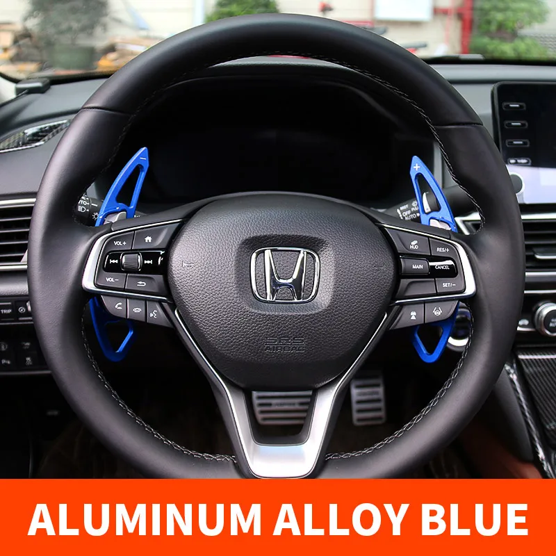 Управление алюминиевым сплавом колеса переключения диск рулевого колеса шестерни для 10th Honda Accord декоративные украшения интерьера - Цвет: Blue 2PCS