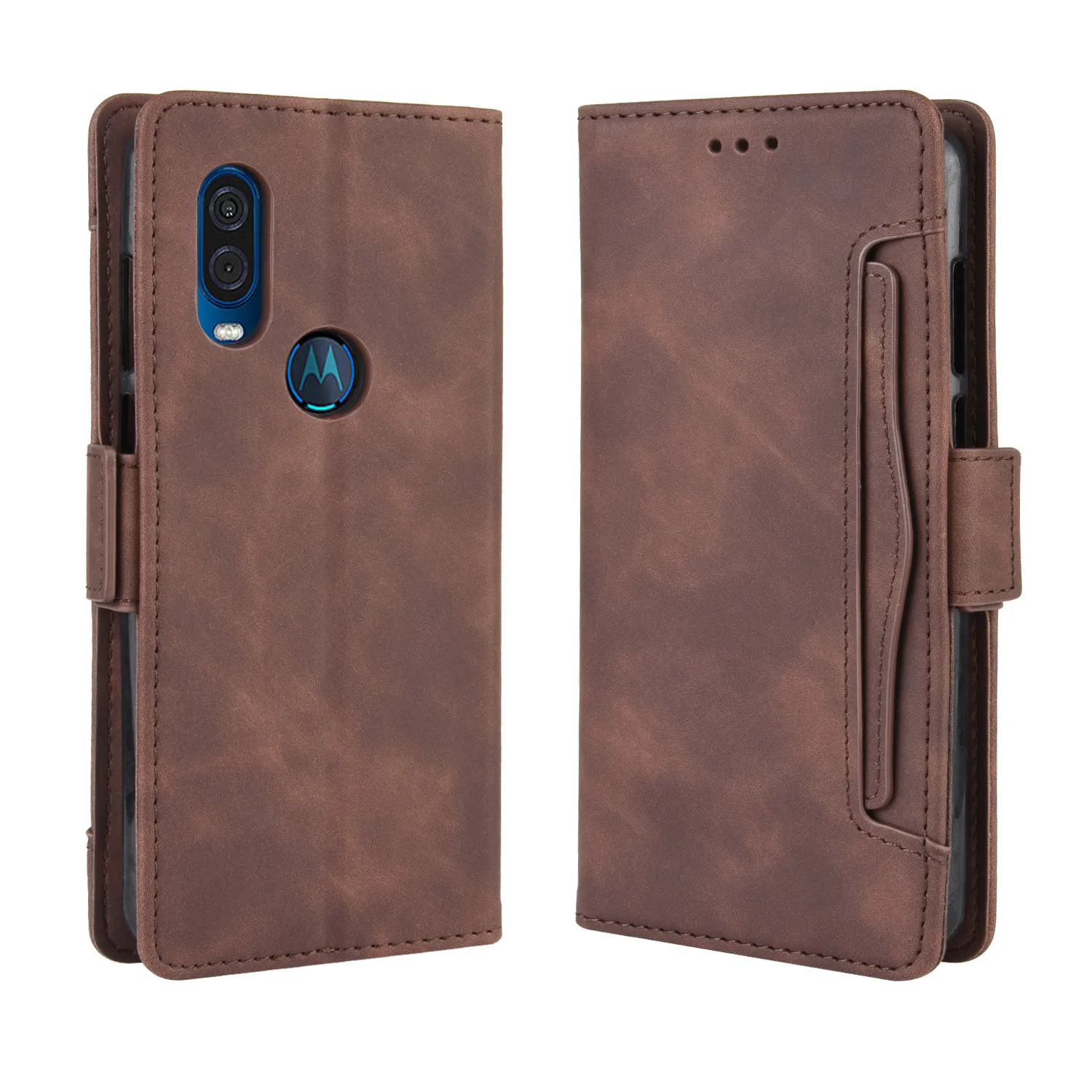 

Wallet Cases For Motorola MOTO One Vision Case Magnetic Closure Book Flip Cover For Moto P50 Leather Card Photo Holder Phone Bag