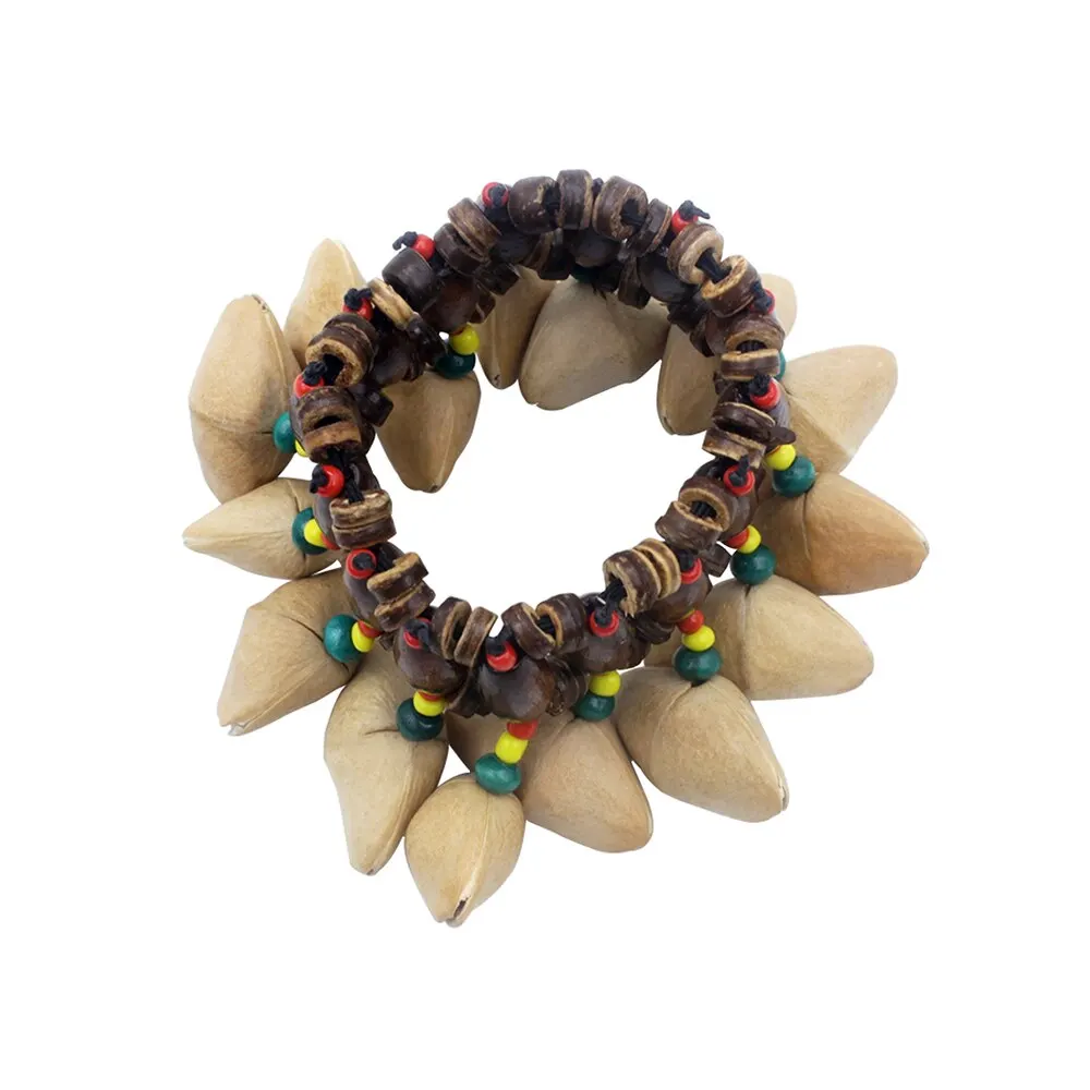 

ammoon Handmade Nuts Shell Bracelet Handbell for Djembe African Drum Conga Percussion Accessories