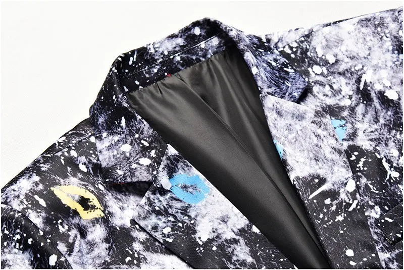 Режим Nieuwe Patroon Afdrukken Nieuwe Блейзер Masculino Slim Fit Mannen Блейзер Jas деловая Повседневная Jurk Pak Jas Большие размеры