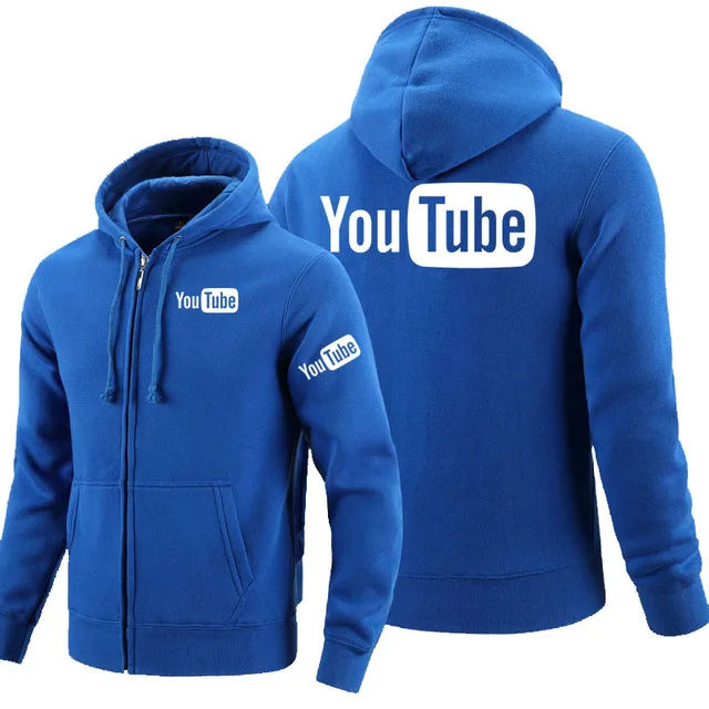3 Толстовки на молнии с логотипом Youtube, флисовая толстовка с капюшоном и длинным рукавом, мужская куртка на молнии, толстовка a - Цвет: 3