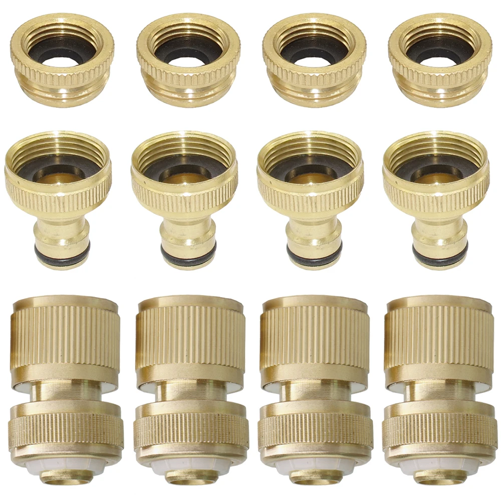 Brass 1/2" 3/4“ 1" Thread Quick Connector Garden Irrigation Faucet Adapter Joints 1/2" Hose Water Gun Washing Machine Fittings