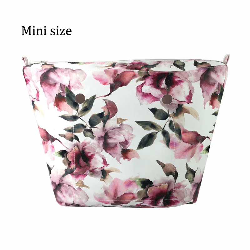 designer bags Floral Border Lining Colorful Print  Inner Zipper Pocket For Classic Mini Obag insert with inner waterproof coating for O bag wristlet corsage Totes