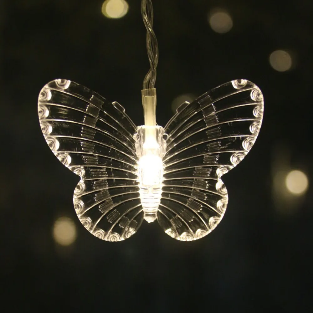 20# Led Butterfly String Light Butterfly Curtain Light Wedding Party Garden Decor Light String Chains Christmas Decorative Bulbs