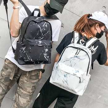 

Women Canvas Backpack for Teenagers Girls Large Capacity Bags Marbling Backpacks Female Rucksack School Bag