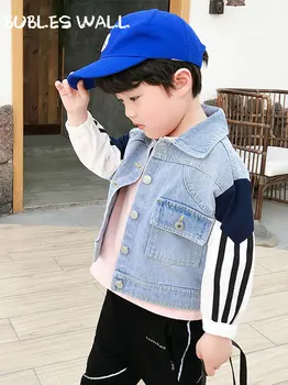 

Boy Girl Denim Jackets Kids Jeans Coat Children Splice Outerwear Clothing Spring Autumn Boy Streetwear Clothes for 2-4T Kids