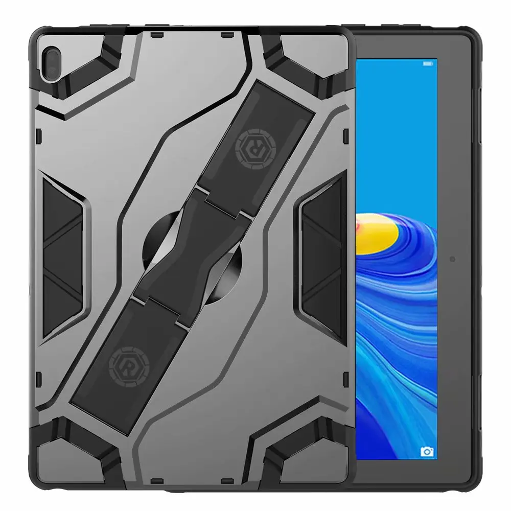 Противоударный Броня ТПУ+ PC Портативный ремешок Подставка для планшета чехол для lenovo Tab E10 10,1 дюймов TB-X104F TB X104F чехол - Цвет: Черный