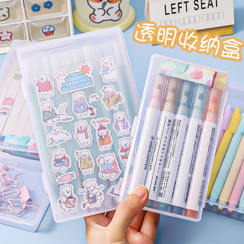 Storage Box Desk Organizer stickers Clip Plastic Pen case holders Stationery Office Accessories 1pcs pen holder desktop storage box stationery organizer desktop storage shelf stationery storage box desktop storage kit pen pencil case