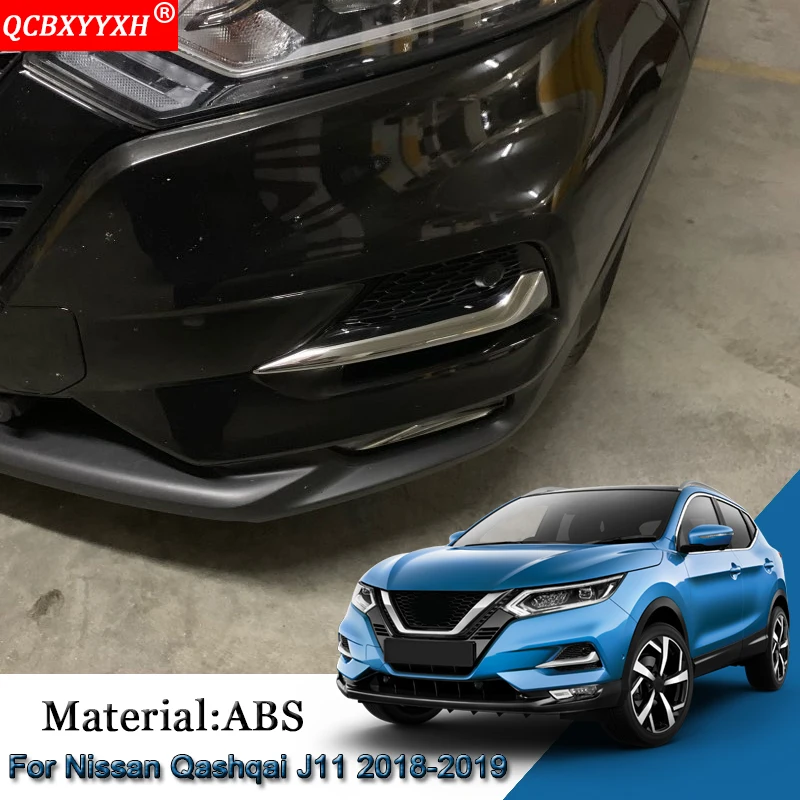 

Car Styling Car Front Fog Light Frame Strip Stickers Sequins Cover Automobiles Accessories For Nissan Qashqai J11 2018 2019 2020