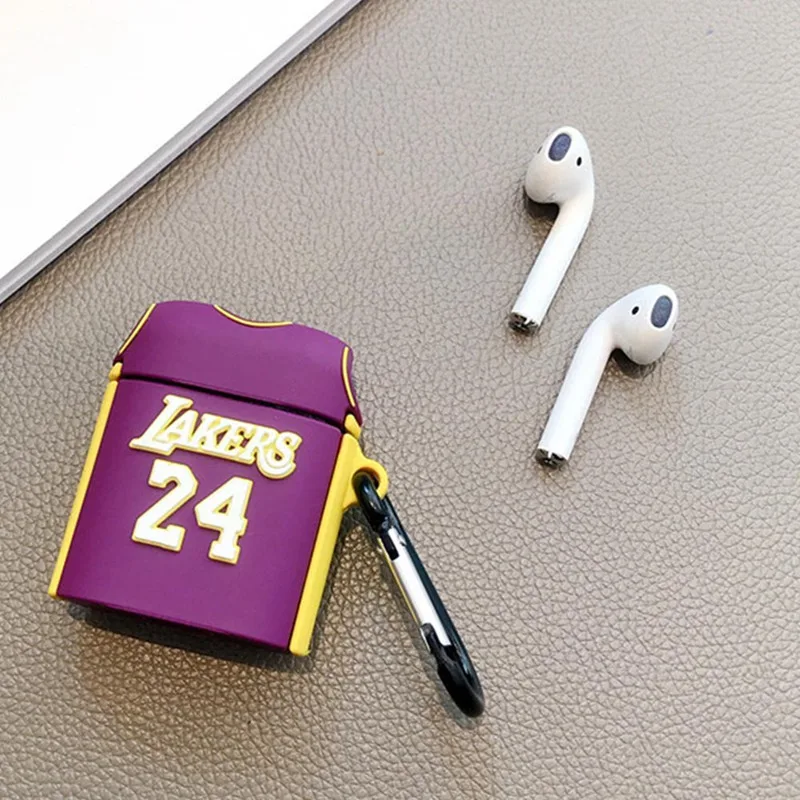№ 24 Баскетбольная одежда чехол для наушников для Airpods 2 чехол силиконовый чехол для Airpods 1 чехол для наушников