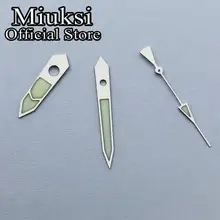Miuksi серебряные светильник ые часы руки Зеленые Супер Светящиеся стрелки подходит для NH35 NH36 механизм Miuksi серебряные светильник ые часы руки Зеленые Супер Светящиеся стрелки подходит для NH35 NH36 механизм