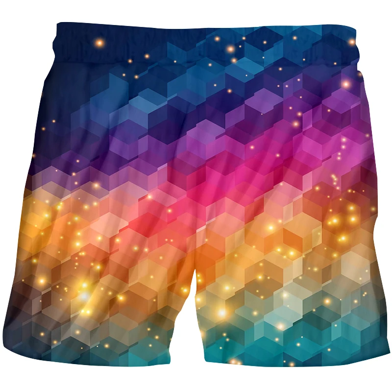 CJLM Hot Sale Summer Shorts Mens Hip Hop Printing Colorful Squares Factory Direct Supply Original Design Drop-ship