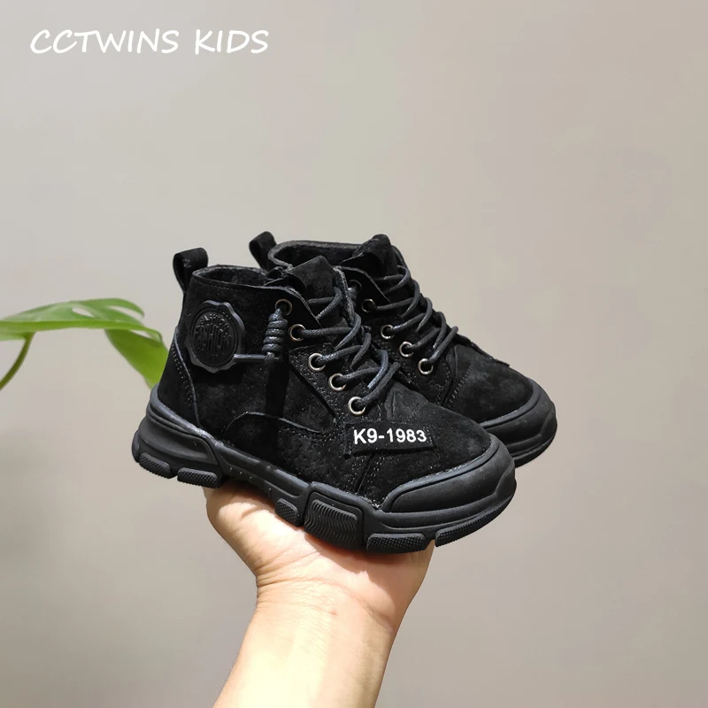 CCTWINS/детская обувь; коллекция года; Зимние Детские Модные Ботинки martin из натуральной кожи; детская мягкая теплая обувь для девочек; черные короткие ботинки; MB114