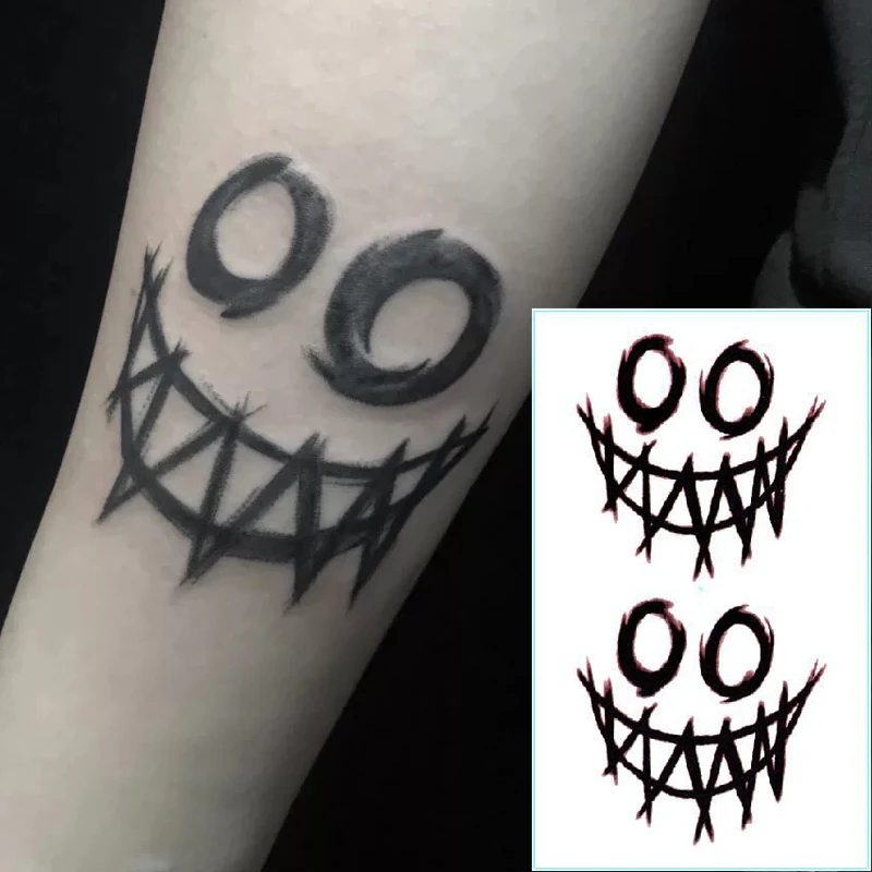 

1pcs Temporary Tattoo Stickers Long Lasting Waterproof Body Art Tatoo Black Rose Clown Arm Finger Water Transfer Tattoos