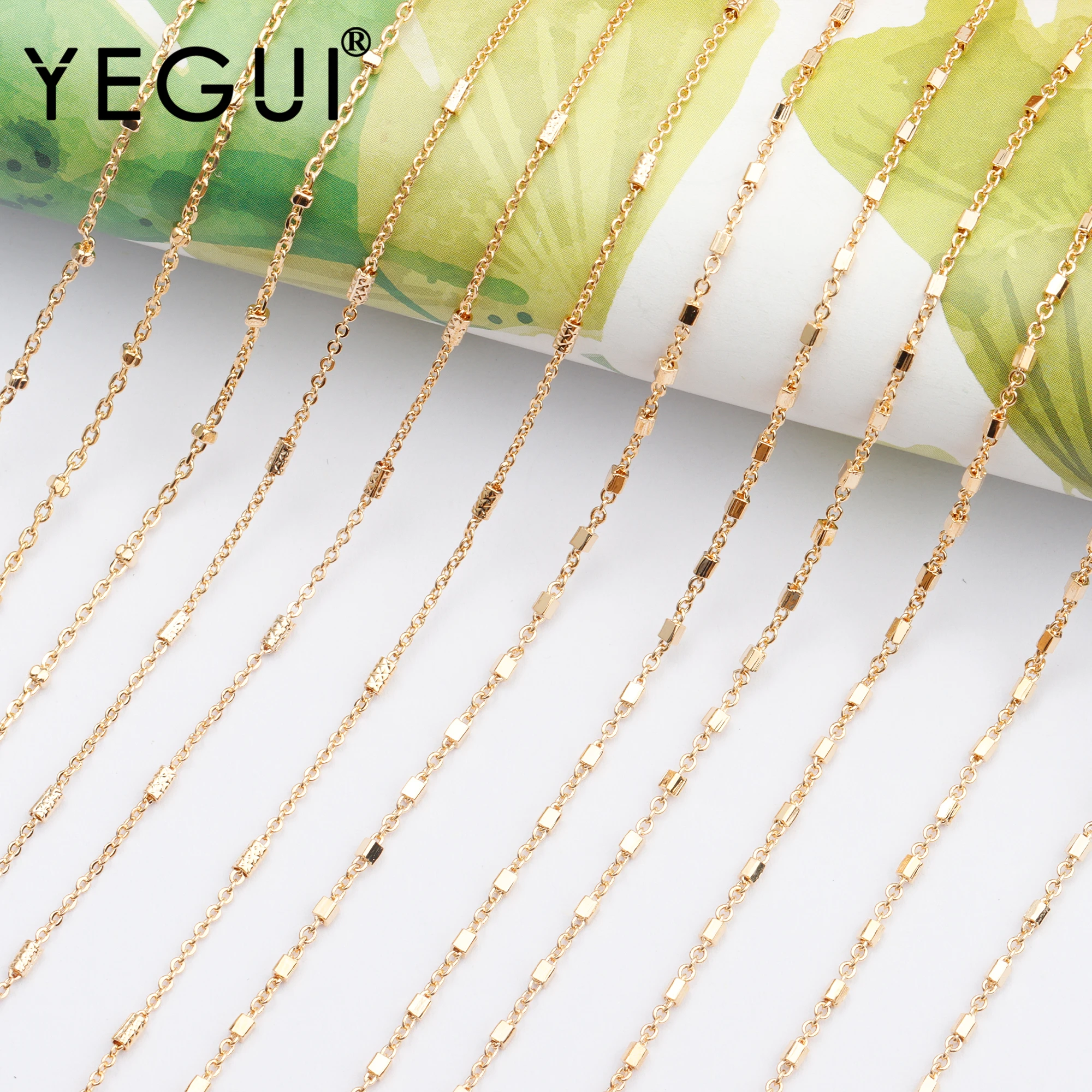 

YEGUI C103,jewelry accessories,18k gold plated,0.3 microns,diy chain,hand made,jewelry making,diy bracelet necklace,3m/lot