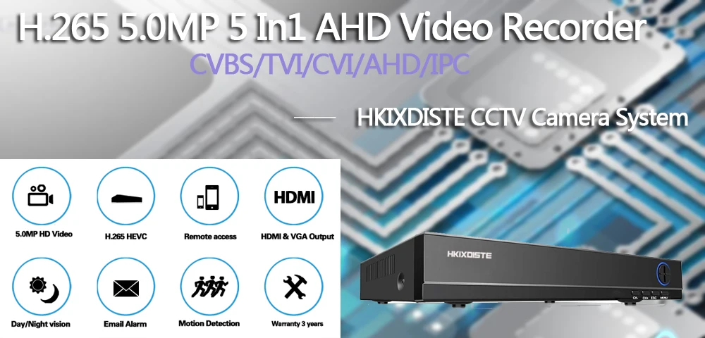 AHD сетевой цифровой видеорегистратор 4CH H.265+ 5MP 4MP 1080P 5 в 1 гибридная DVR IP камера 16CH NVR для монитора CCTV набор камер