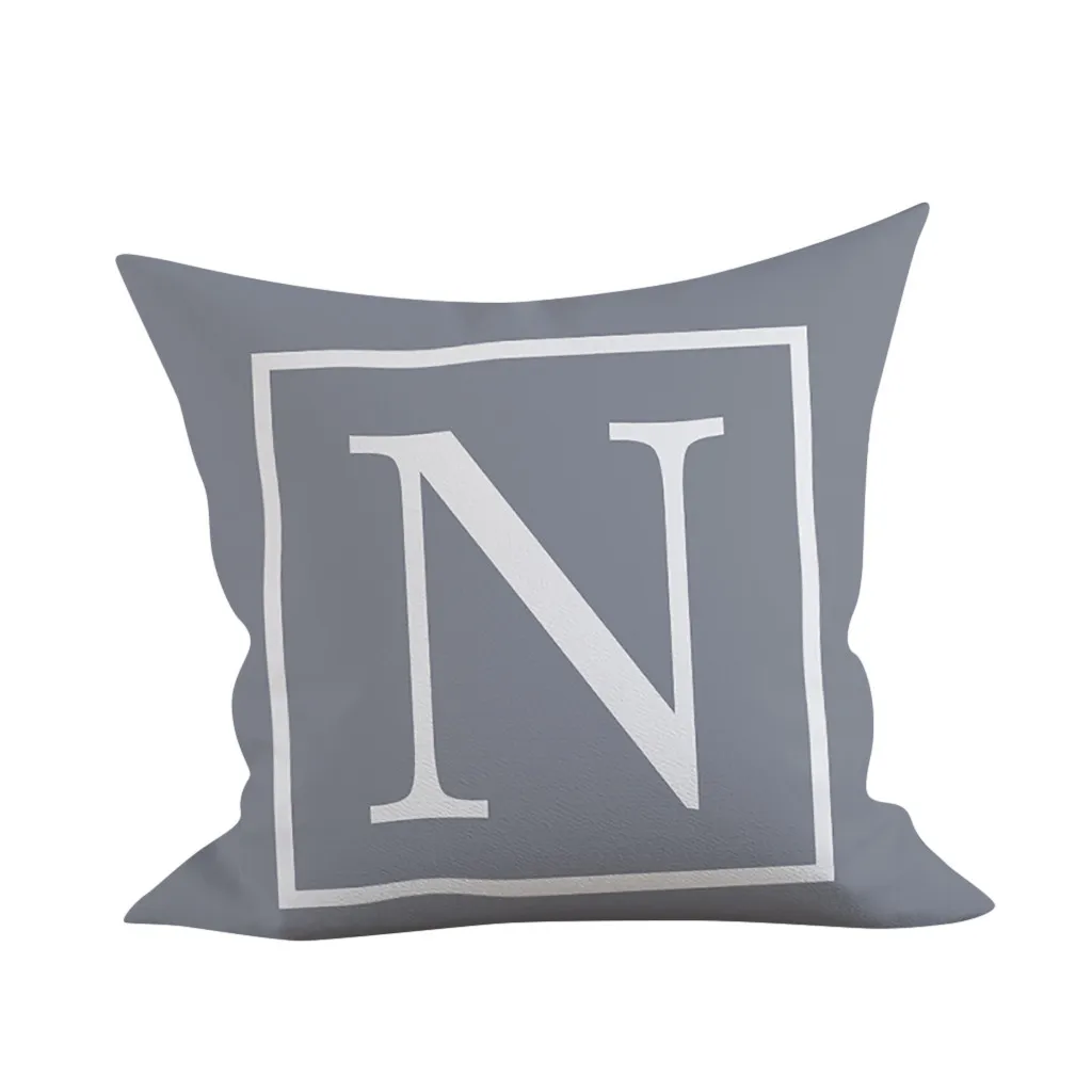 Simple Letter Cushion Cover English Alphabet Decorative Throw Pillowcase Polyester Pillow Cover sofa car bed Decoration наволоч