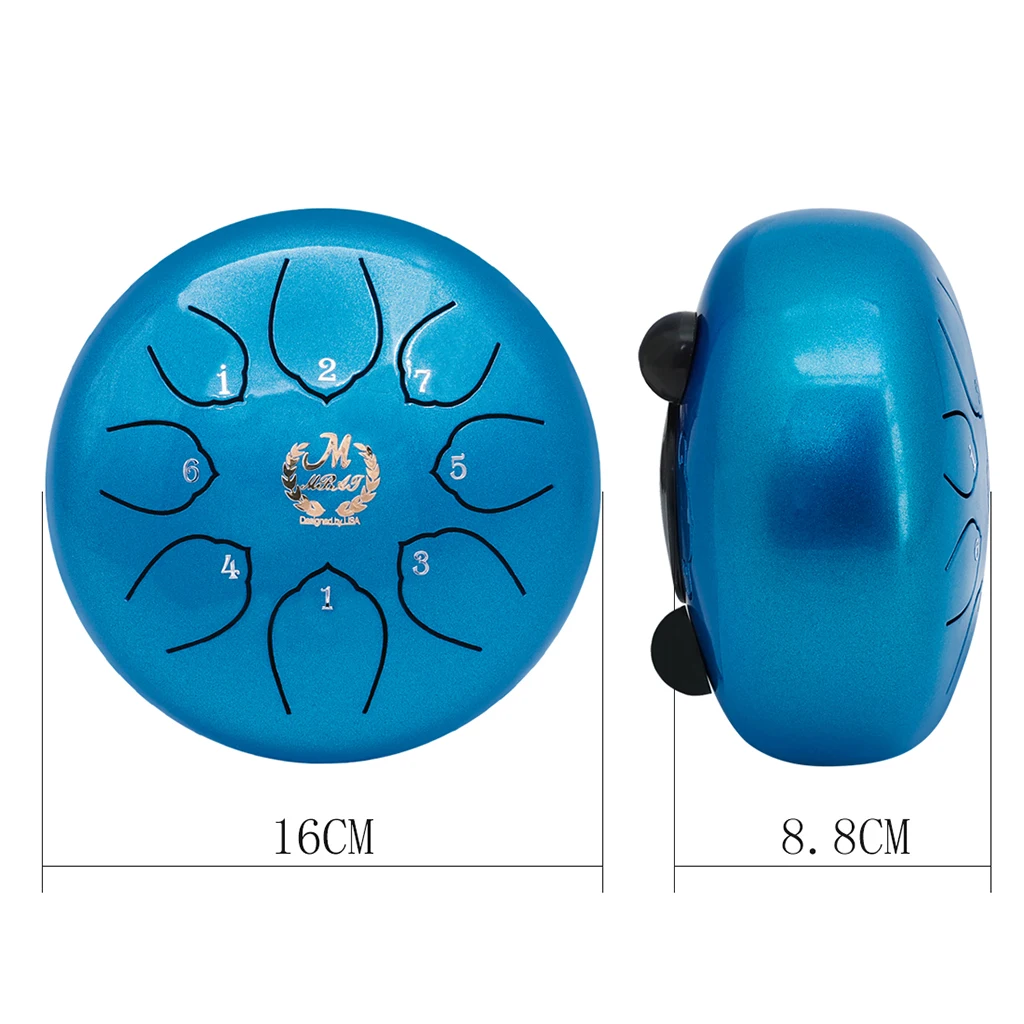6Inch Lotus Steel Tongue Drum Hand Pan Drum Percussion Instrument w/ Mallets & Carrying Bag for Personal Meditation Yoga Zen