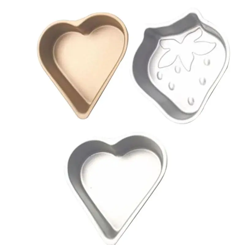 

Mini Cake Mold Strawberry Shaped Heart Shaped Pudding Mold Baking Pan for Banquet Home