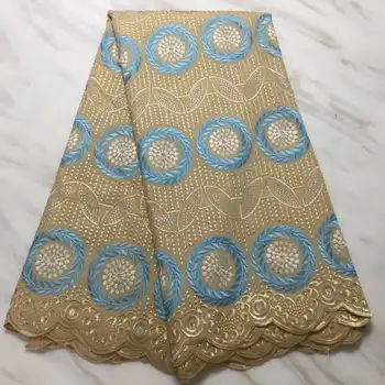 

Africa Lace Fabric 2020 High Quality Swiss Voile Lace in Switzerland 100%Pure Cotton With Stones Nigeria French Lace Women Dress