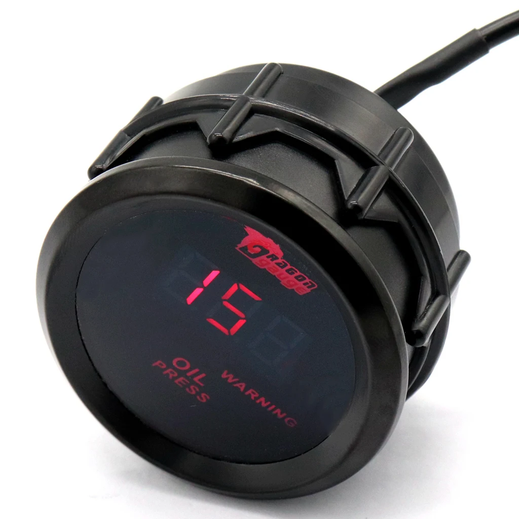 2" 52mm Digital Red LED Oil Pressure Gauge With Sensor Auto Car Motorcycle