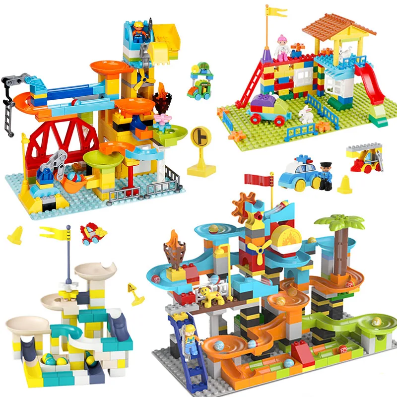 

Educational Blocks Compatible Legoinged Duploed City House Roof Big Particle Building Blocks Castle Bricks Toys Christmas gifts