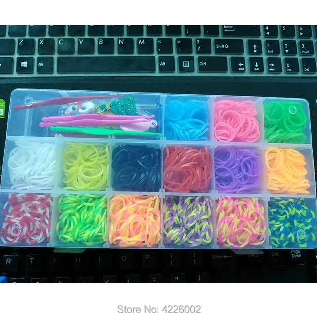 Elastic Rubber Loom Bands DIY Tool Set Box Weave Gum Make Bracelet Handicraft Kit Girl Gift  Kids Toys for Children 7 8 10 Years 5