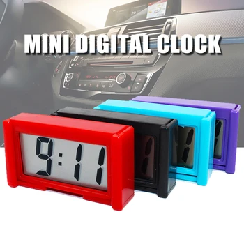 

Portable Car Interior LCD Screen Mini Clock Dashboard Self-adhesive Digital Clock Table Calendar Car Styling Accessories Gifts