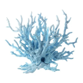 

Fashion-Aquarium Fish Tank Light Blue Artificial Plastic Coral Decor
