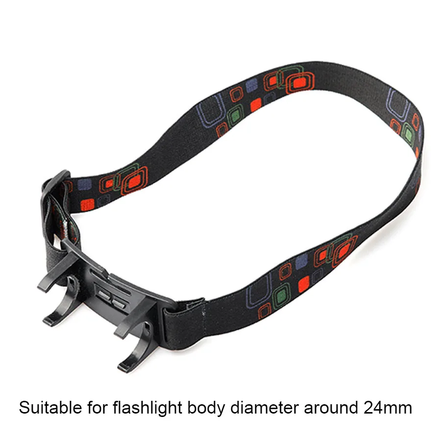 Flashlight Holder Head Strap Flashlight Clip Elastic Head Strap for 24mm LED Flashlight to Headlamp