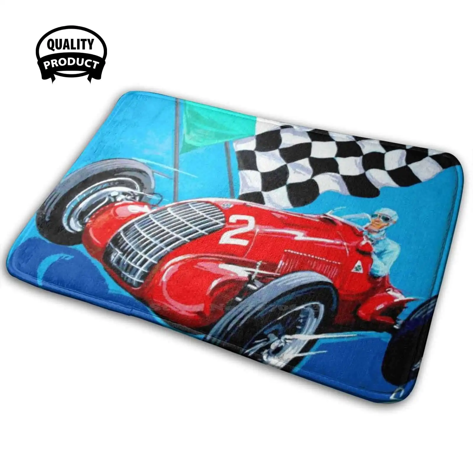 Coppa Ciano : Vintage 1939 Italiano Grand Prix Auto Print 3D Morbido Tappetino Antiscivolo Tappeto Cuscino Tappeto Coppa Ciano Italia Bandiera Italian