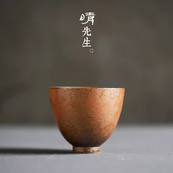 

Clear Sir Ceramics Kungfu Online Firewood Beaker Manual Pull Embryo Golden Master Cup Sip Tea Cup Natural Fall Ash Single Cup