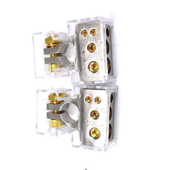 

2* 4/8 AWG Car Battery Terminal Clamp Positive&Negative Connectors W/ Housing With Protective Cover.