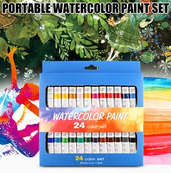 

24 Colors Watercolor Paints Kit Painting Art Supplies for Kids Arts and Crafts Activity for Boys Girls JR Deals