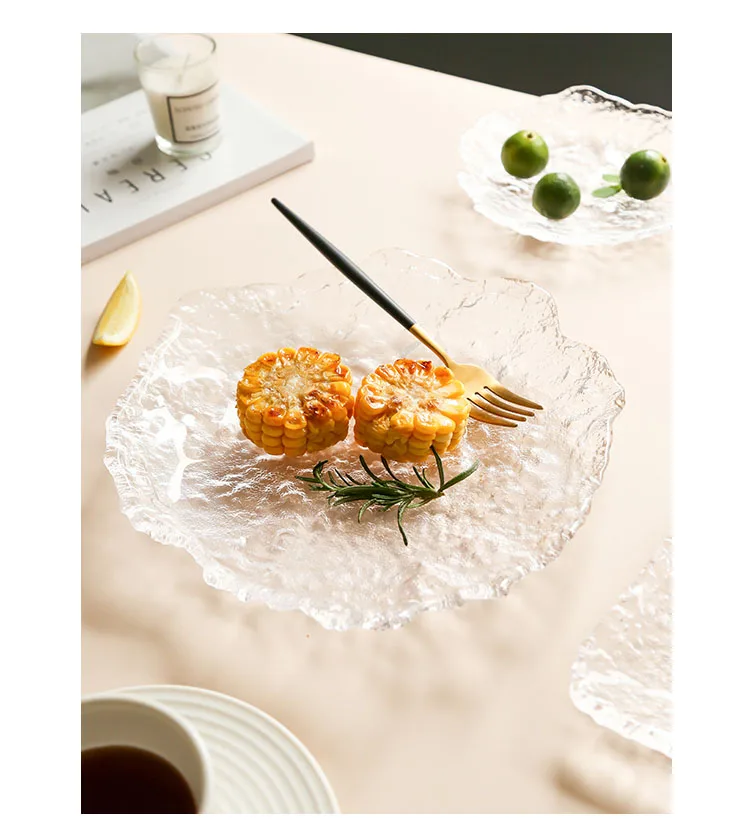 Description Picture 5 of itemClear Japanese Glass Plates, Sushi Platter, Dessert Snack Salad Dinner Plate for Kitchen,Trinket Dish, Dishwasher Safe