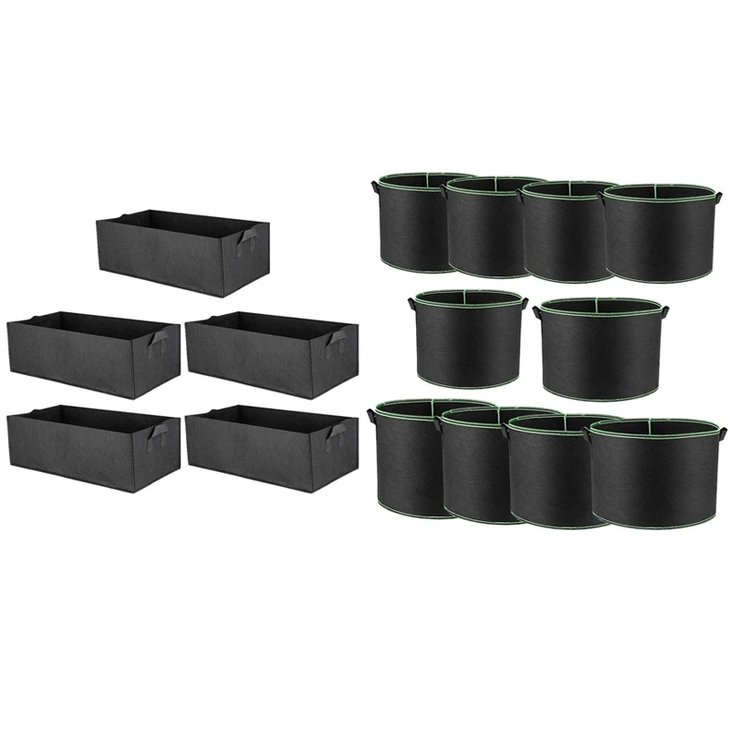 15 Pcs Garden Flower Grow Bag Vegetable Planting Planter Pot With Handles 5 40 X 30 20Cm &amp 10 20 | Дом и - Цена: 