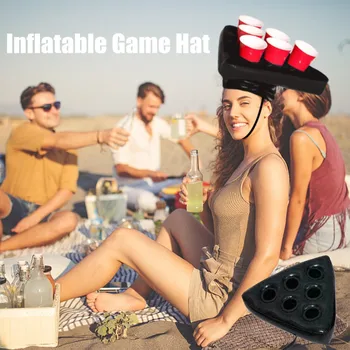 

PVC Inflatable Beer Hat Rings Play Fun Cap inflatible Swim Beach Throw Ball Toy Team Game Model Outdoor toy 6 Hold 8.27