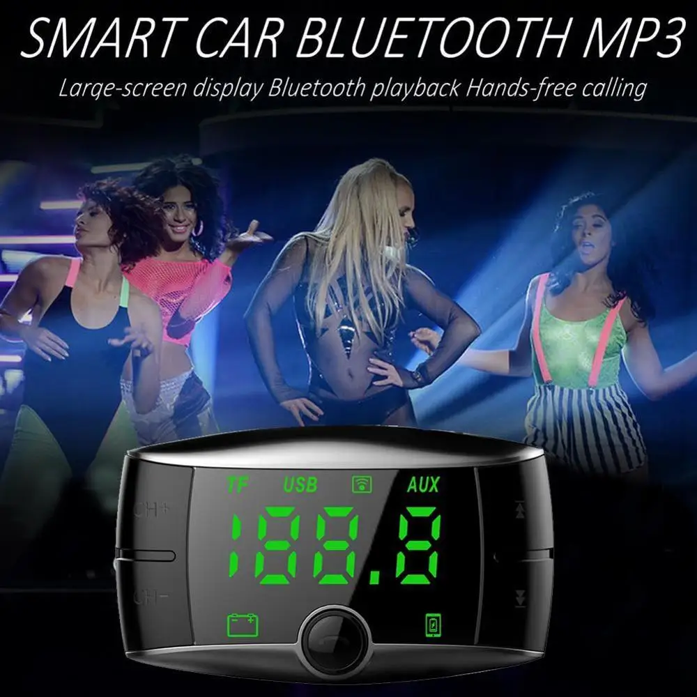 Автомобильный комплект беспроводной гарнитуры Bluetooth FM передатчик ЖК MP3 плеер USB