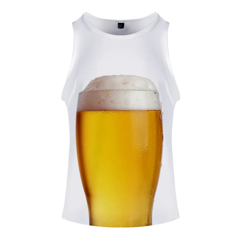 PICTURE COLOR Bubbling beer с цифровым 3d-рисунком для мужчин жилет для мальчиков сексуальная летняя мужская одежда фитнес майки для бодибилдинга майка Blouse2019 - Цвет: PICTURE COLOR